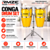 RMZE two-piece yellow conga drum set with stand available in multiple colours