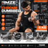 RMZE 5 KG chrome dumbbell with knurled grip