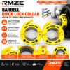 RMZE barbell quick lock collar available in blue yellow and red