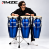 RMZE 3 piece blue conga drum set with stand for schools bands and events