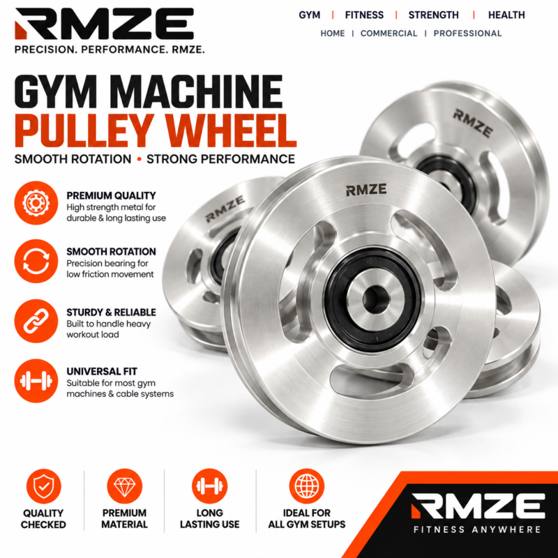 RMZE gym machine pulley wheel with precision bearing available in red and silver