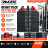 RMZE weight stack plates set with 5 KG to 80 KG markings for gym cable machines